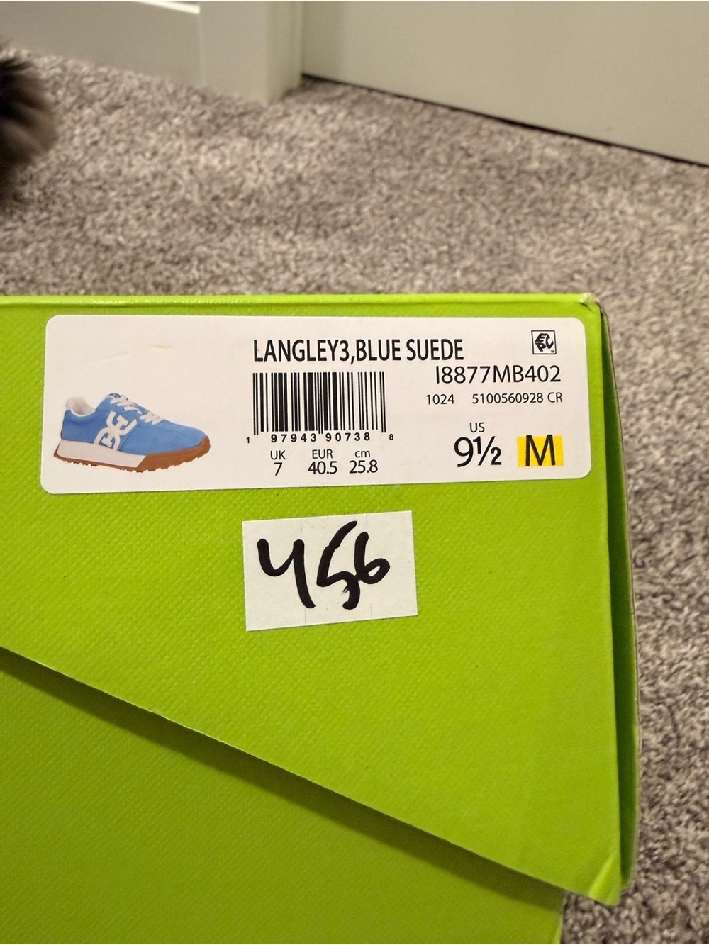 NWT Sam Edelman Blue Suede Sneakers with White Trim and Gum Sole - Picture 4 of 4